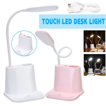 Dotykový LED Stolná Svetlo Deti Stmievateľné Štúdium Lampa na Čítanie USB Nabíjateľné Tabuľka Svetlo S Držiak na Pero Ochrana Očí Lampa