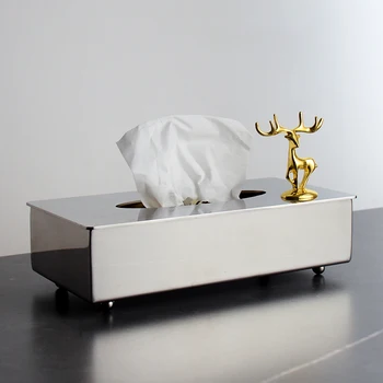 3D Zlatý Elk Tkaniva Box Európskej Nehrdzavejúcej Ocele Obývacej Izbe, Konferenčný Stolík Čerpanie Papierové Krabice Reštaurácia Obrúsok Úložný Box