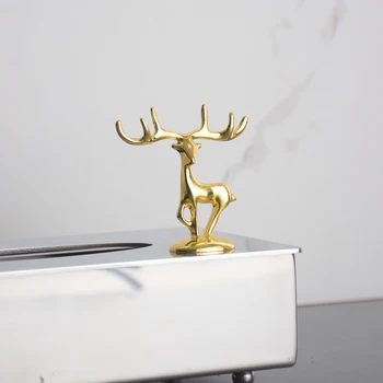 3D Zlatý Elk Tkaniva Box Európskej Nehrdzavejúcej Ocele Obývacej Izbe, Konferenčný Stolík Čerpanie Papierové Krabice Reštaurácia Obrúsok Úložný Box 2