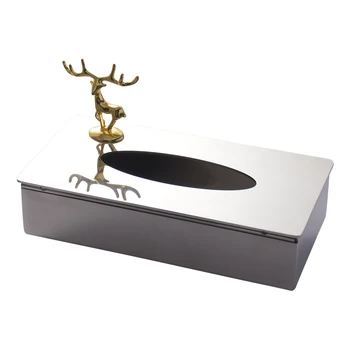 3D Zlatý Elk Tkaniva Box Európskej Nehrdzavejúcej Ocele Obývacej Izbe, Konferenčný Stolík Čerpanie Papierové Krabice Reštaurácia Obrúsok Úložný Box 4
