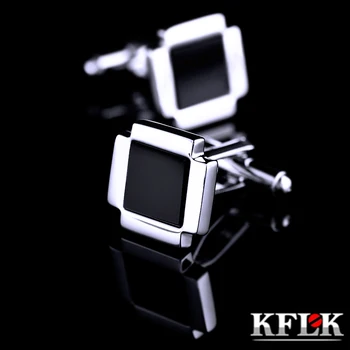 KFLK Šperky tričko cufflink Veľkoobchod pre pánske Značky Black Putá Tlačidlo link Kvalitné Luxusné Svadobné Nevesty Muž hostí