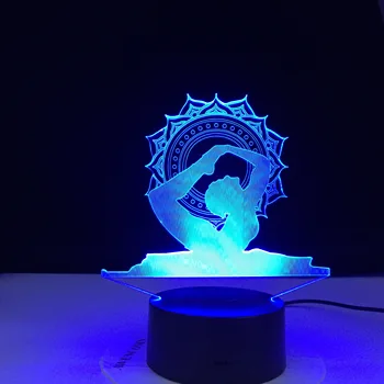 Modelovanie USB Jogy stolná Lampa 3D LED Lampara Tanečník NightLights 7 Farieb Akryl Posteli Spať Osvetlenie Domova Deti Darčeky
