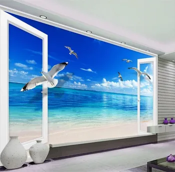 okno tichom TV pozadie abstraktných de parede 3d tapeta, obývacia izba, spálňa abstraktných de parede infantil foto papier na stenu