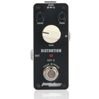 MINI Distortion Effect Pedál Aróma PDO-3 Skreslenie AC/DC Adaptér Jack True bypass gitara Úrovni Tón Získať Gombík Pedál Prepínač