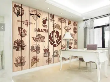 Vlastné basketbal tapetu, tím logo tímu logo dreva stene obývacej izby bar KTV reštaurácia tapetu pozadia 4