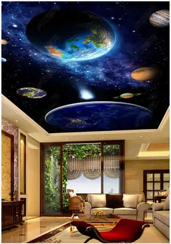 Vlastné foto tapety 3d strop tapety Modrá hviezdne nebo obývacia izba, spálňa strope haly zenith nástenná maľba na stenu papiere domova