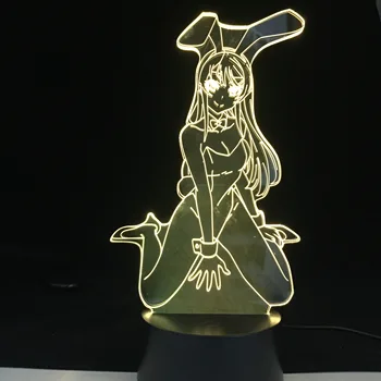 Miláčik V FranXX 02 Dovolenku Halloween Bunny Suvenír Multi-farebný Dotykový Senzor Senzor Moderné 3D Anime Lampa Dropshipping