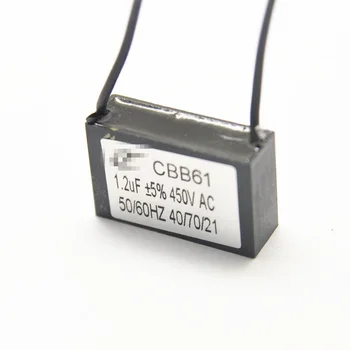 CBB61 začať kondenzátor štart ventilátor kondenzátor 1.2 UF/450V viesť dĺžka 10 CM