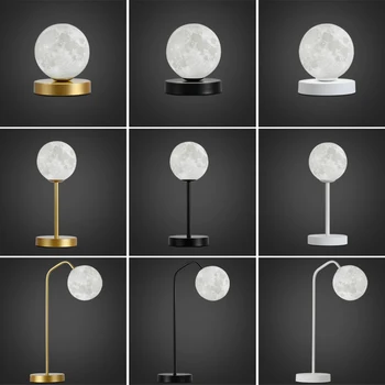 Nordic Led Stolové Lampy, Tvorivé 3D Tlač Mesiac Svietidlá Pre spálne Nočné Svetlo Štúdia Stôl Dekor Stolná Lampa Dekor G9 Nočné Svetlo