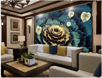 Vlastné fotografie, maľby, tapety na steny, 3 d Moderný štýl kvet nástenná maľba obývacia izba TV pozadí steny papiere
