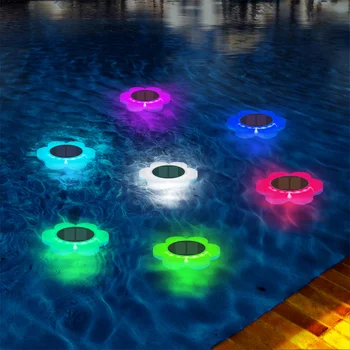 RGB LED Solárne Plávajúce Bazén Svetlá Diaľkové Ovládanie IP68 Nepremokavé Vonkajšie Slnečné Svetlo Vodotesný LED Svetlá Pre Záhradný Bazén Decor
