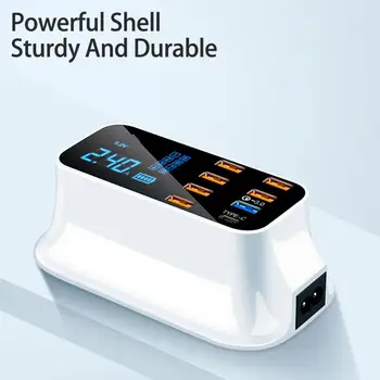 Nabíjačka 1 ks Praktická USB Výstup 5V2.4A 8 Portov skratu Ochrana Smart USB Nabíjačku pre Domáce